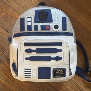 Loungefly Star Wars R2-D2 Kids Backpack - Blue, White, and Black